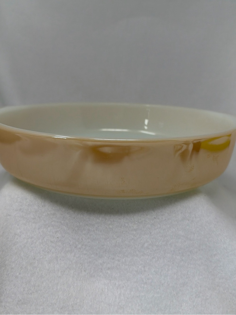Vintage Anchor Hocking Peach Lustre Glazed Baking Dish